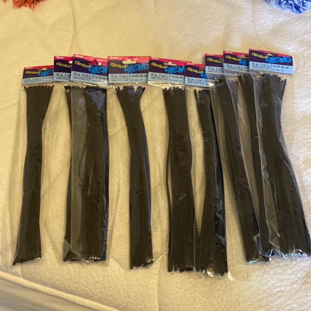 10 packages Darice 25 count chenille stems (for a total of 250